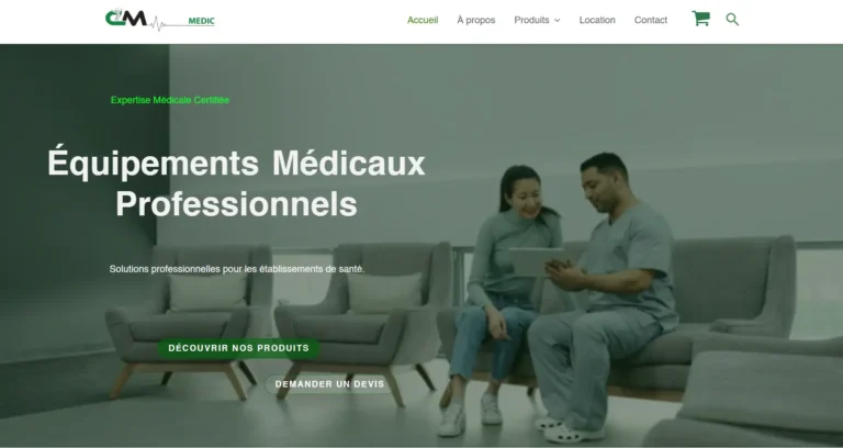 Portfolio présentant un site web professionnel créé par Medialik Studio pour une entreprise.